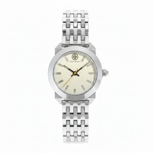 Tory Burch Whitney Ivory Dial Silver Stainless Steel Ladies Watch – TBW8001