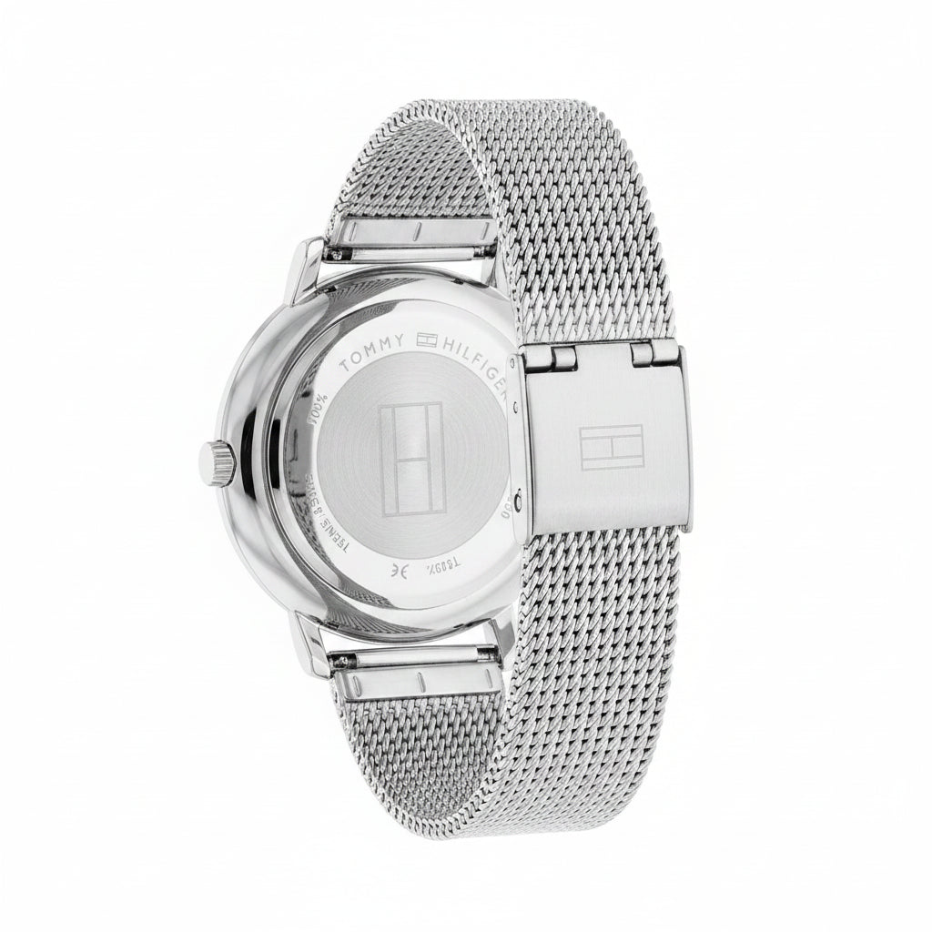Tommy Hilfiger Ladies Blue Sunray Dial Rose Gold-Tone Stainless Steel Watch – 1782666