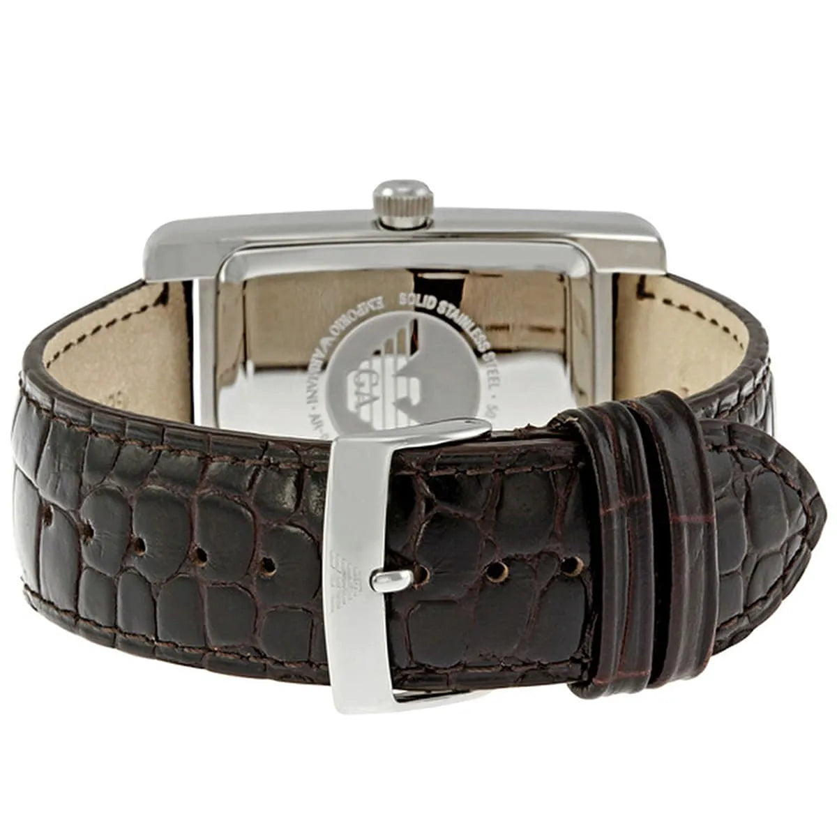 Emporio Armani Classic Beige Dial Brown Leather Strap Men's Watch – AR0154