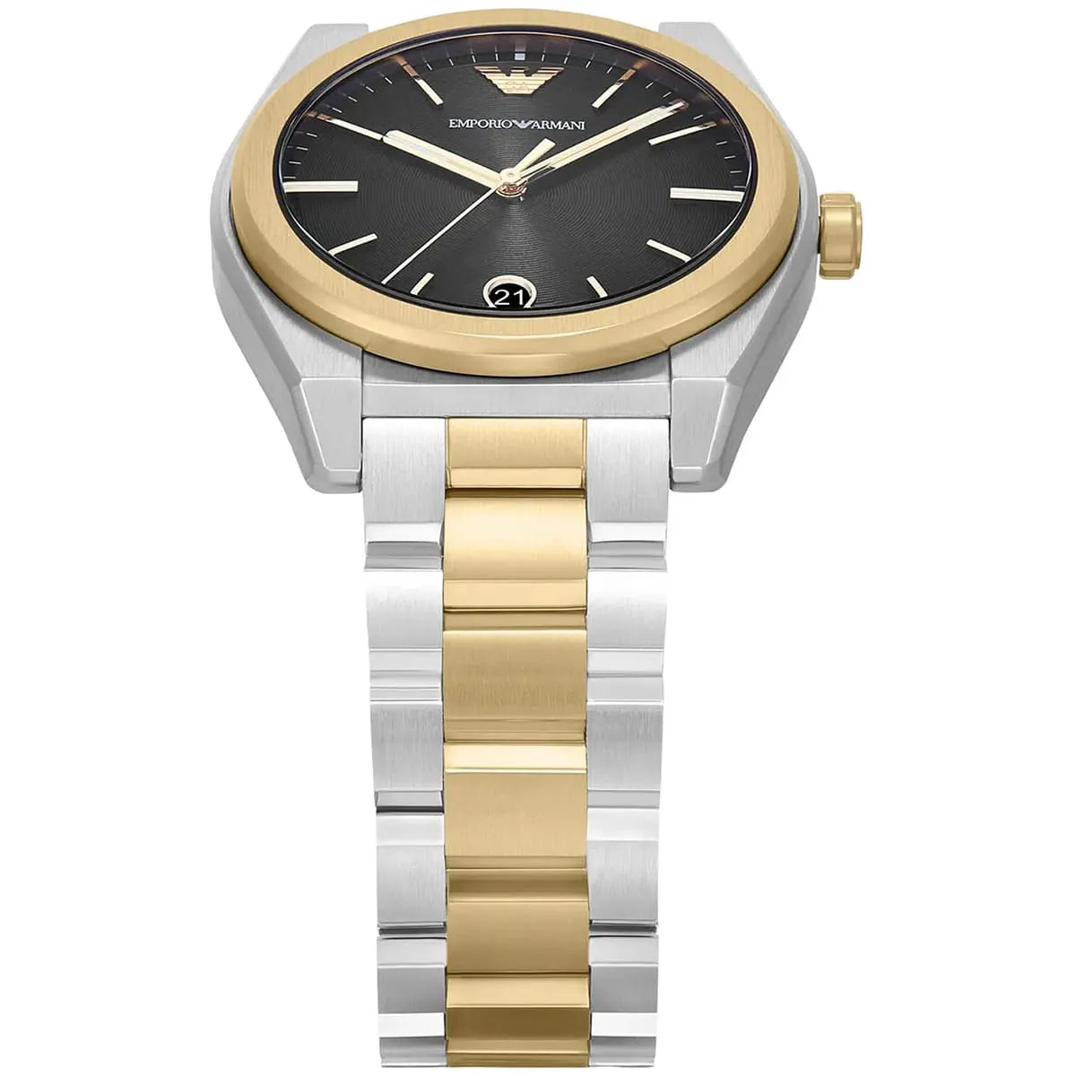 Emporio Armani Federico Black Dial Two-Tone Stainless Steel Men's Watch – AR11715