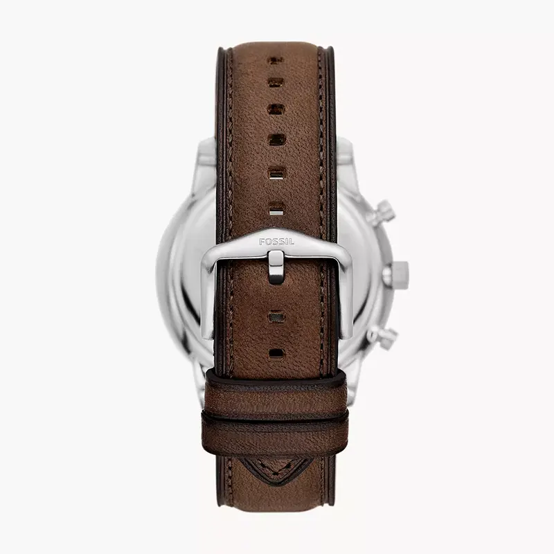 Fossil Neutra Chronograph Cream Dial Brown Leather Strap Men's Watch – FS5380