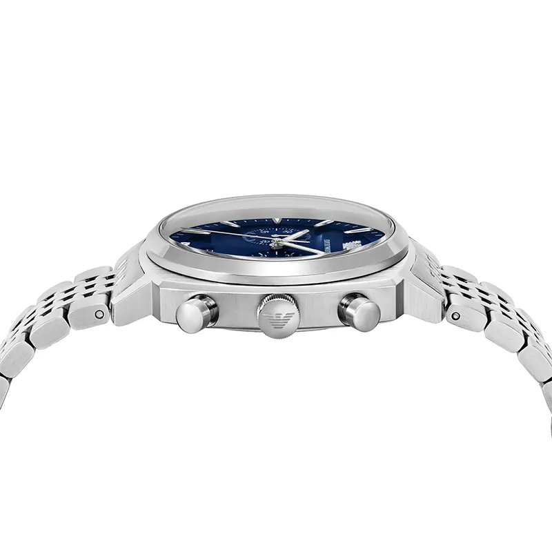Emporio Armani Chronograph Blue Sunray Dial Stainless Steel Men's Watch – AR11688