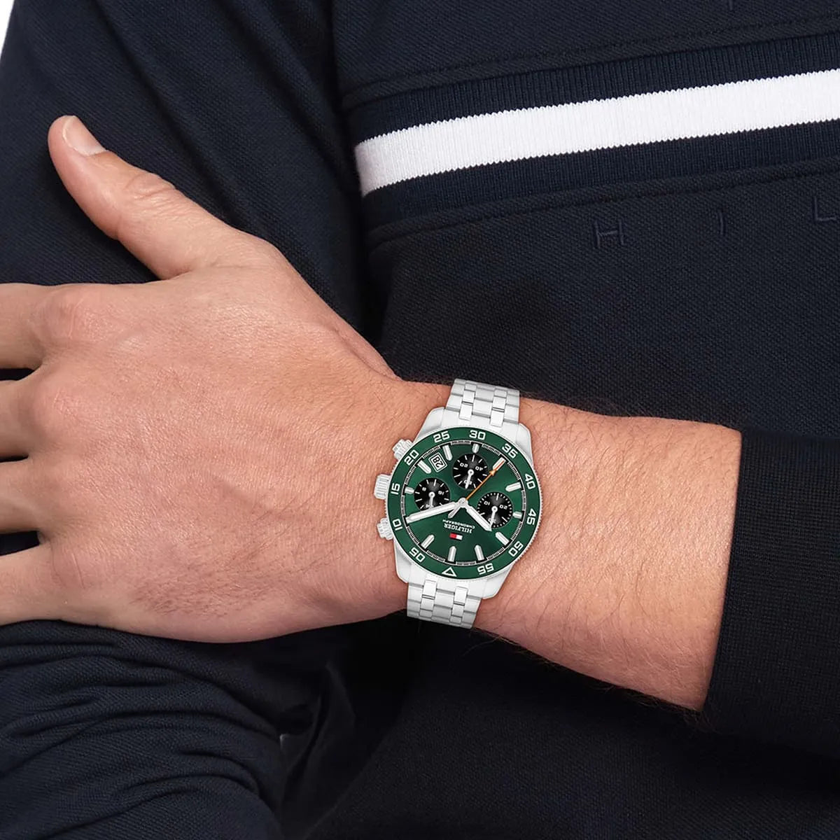 Tommy Hilfiger TH85 Green Dial Men's Chronograph Watch – 1792214