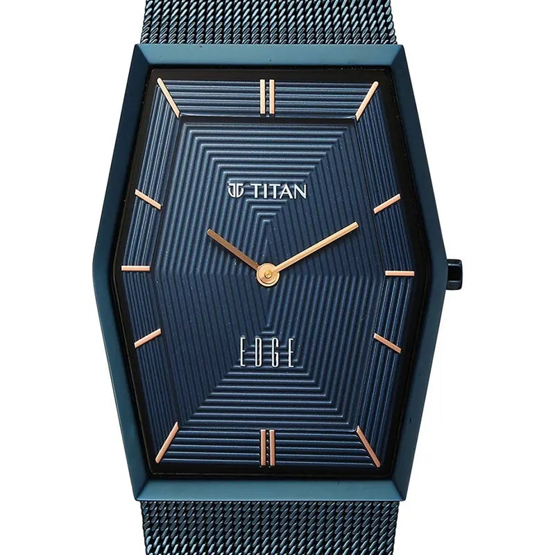 Titan Edge Whimsey Blue Dial Men's Watch – 10056QM02