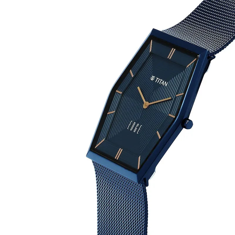 Titan Edge Whimsey Blue Dial Men's Watch – 10056QM02