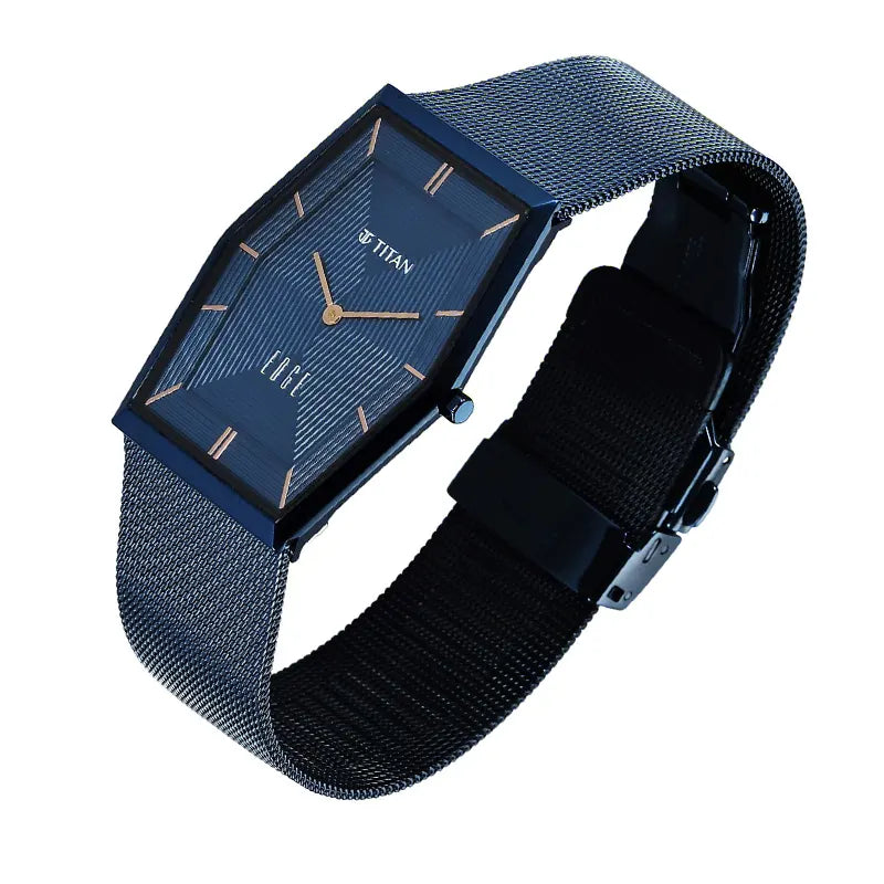 Titan Edge Whimsey Blue Dial Men's Watch – 10056QM02