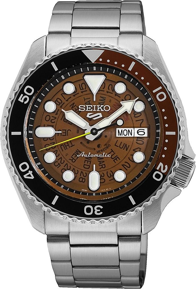 Seiko 5 Sports SKX Skeleton Style Orange Dial Men's Automatic Watch – SRPJ47K1