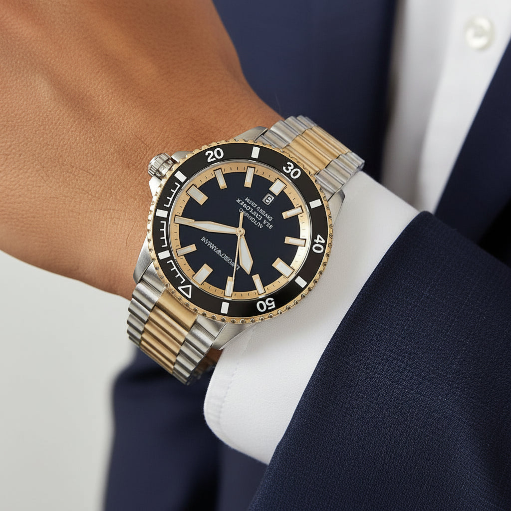 Emporio Armani Sea Explorer Automatic Two-Tone Stainless Steel Men's Watch – AR60089