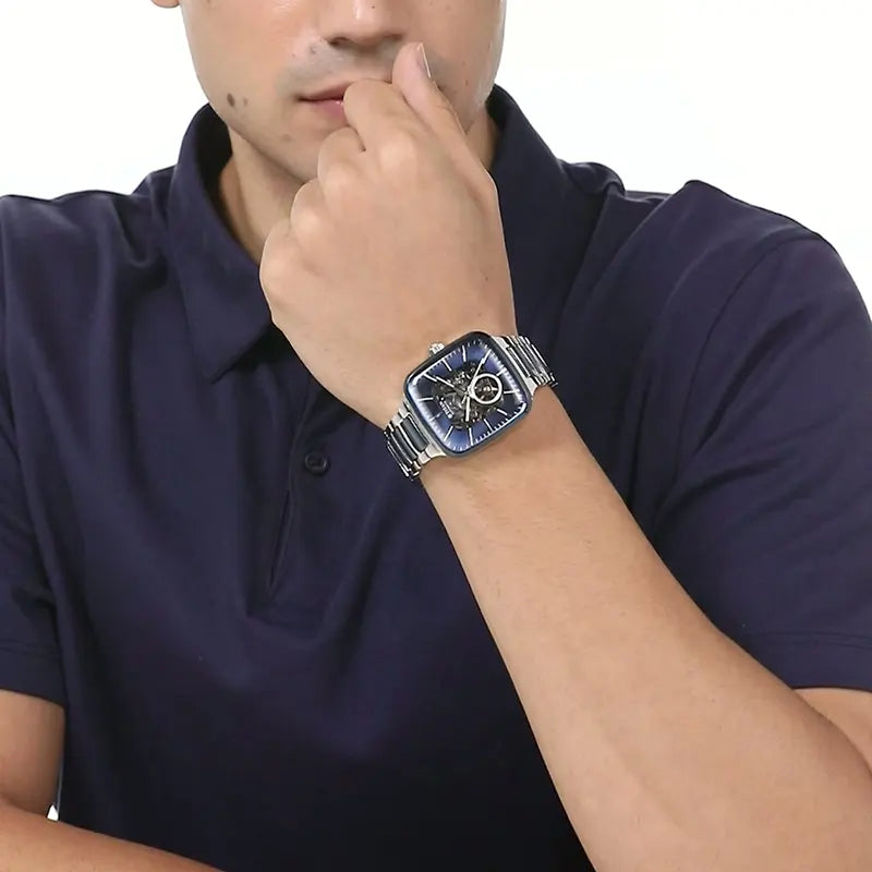 Titan Ceramic Fusion Skeleton Blue Dial Automatic Men's Watch – 90175KD02