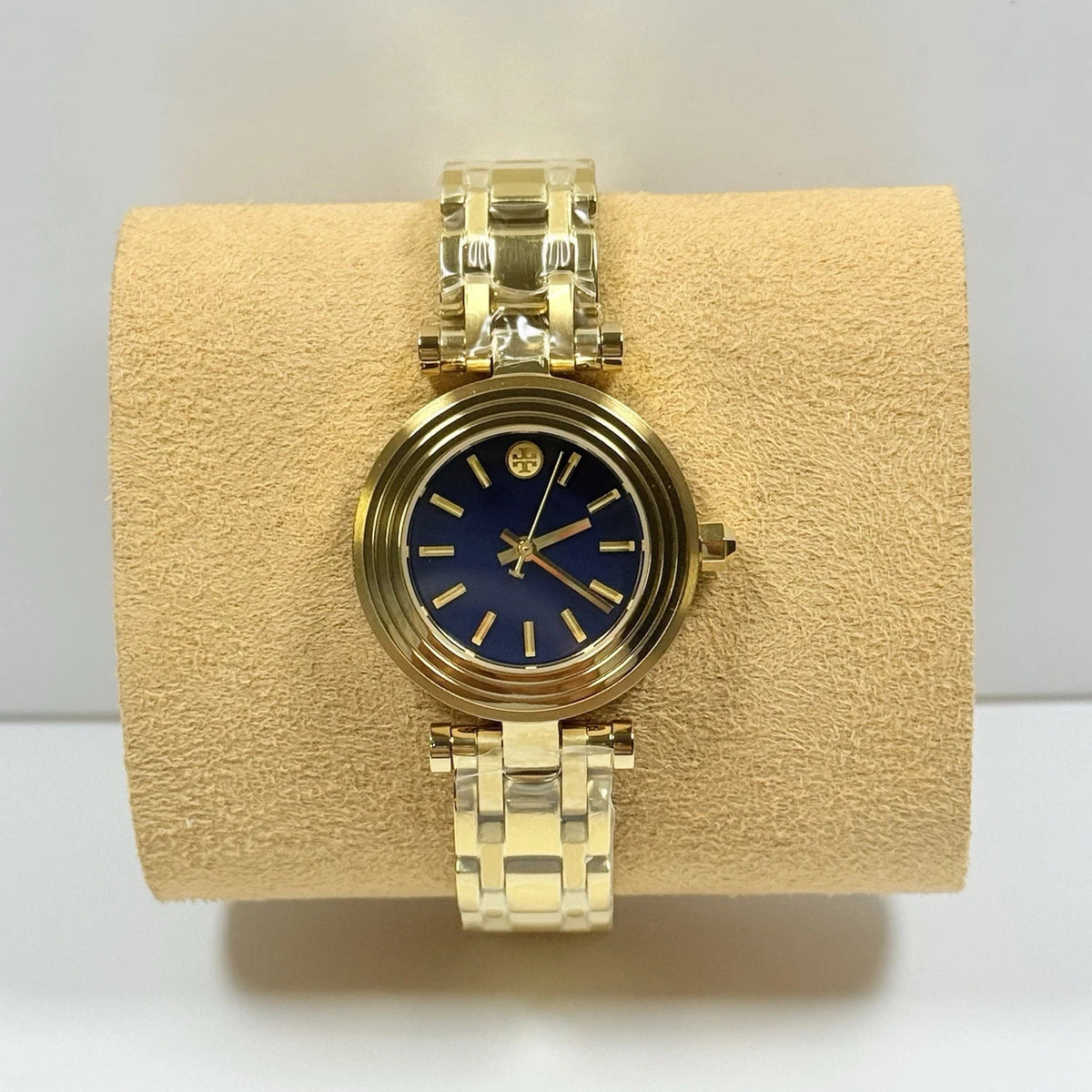 Tory Burch Classic T Gold Dial Gold-Tone Stainless Steel Ladies Watch – TBW9010