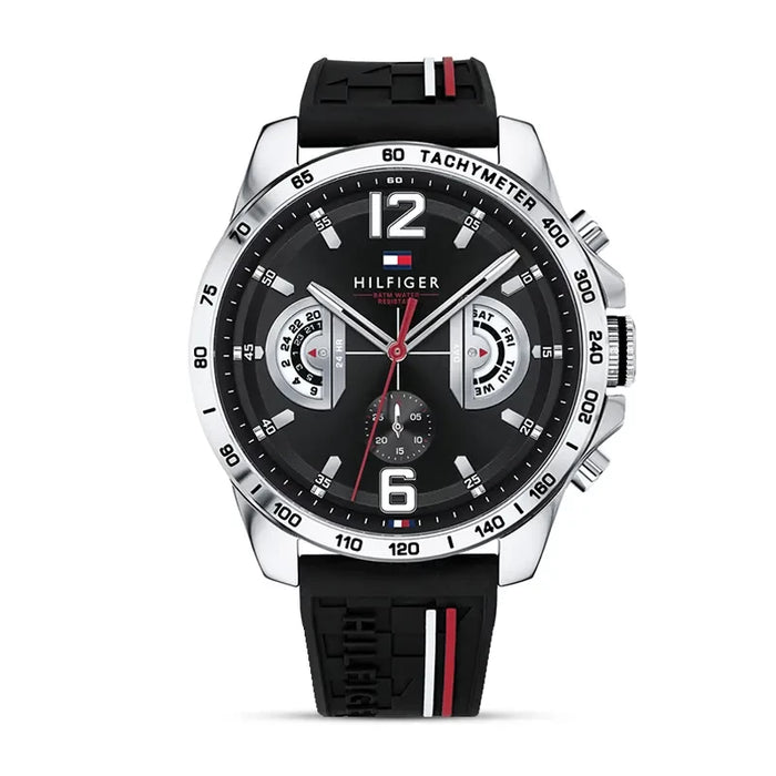 Tommy Hilfiger Decker Black Dial Silicone Men's Watch Watch | 1791473