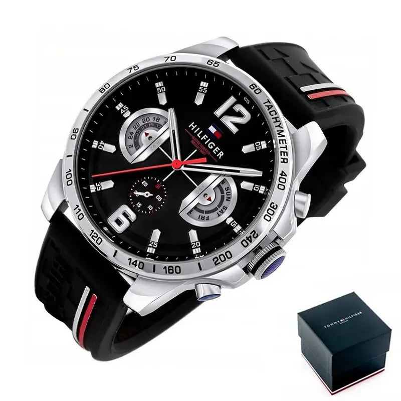 Tommy Hilfiger Decker Black Dial Silicone Men's Watch Watch | 1791473