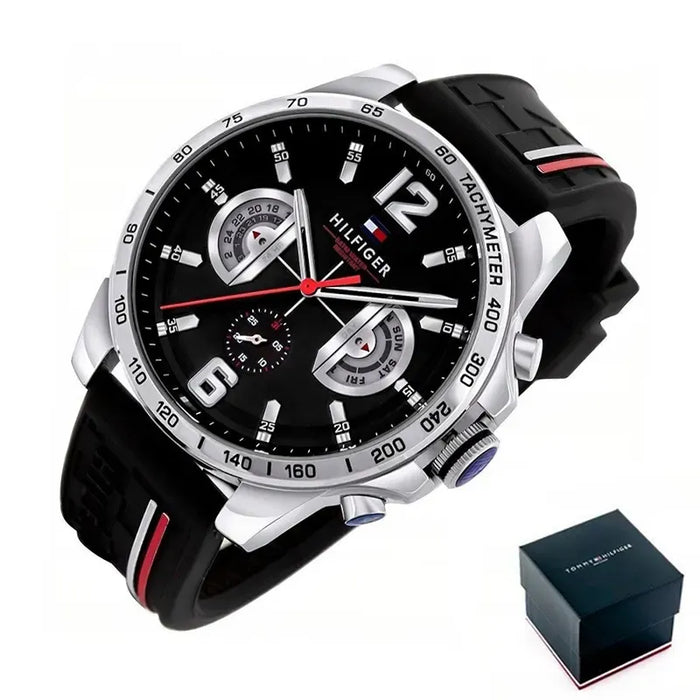 Tommy Hilfiger Decker Black Dial Silicone Men's Watch Watch | 1791473