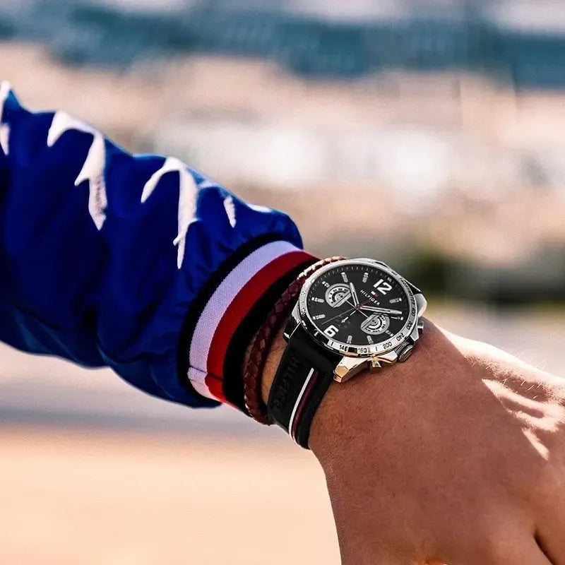 Tommy Hilfiger Decker Black Dial Silicone Men's Watch Watch | 1791473