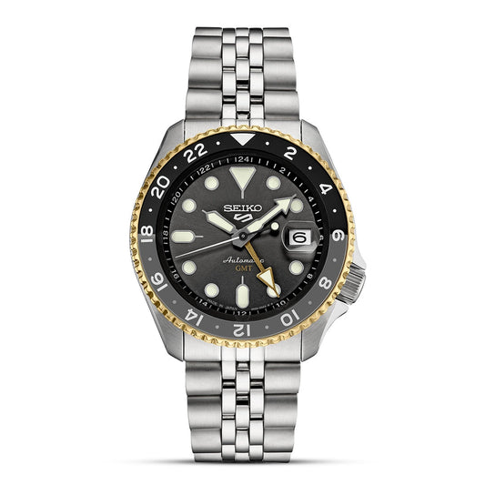 SEIKO 5 SPORTS GMT AUTOMATIC GREY DIAL MEN'S WATCH | SSK021