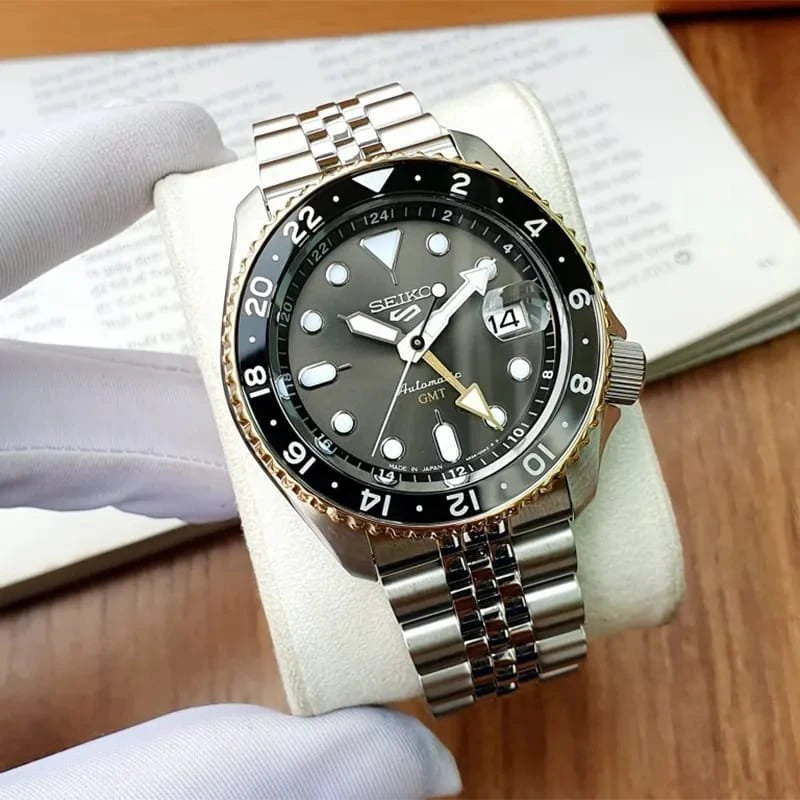 SEIKO 5 SPORTS GMT AUTOMATIC GREY DIAL MEN'S WATCH | SSK021