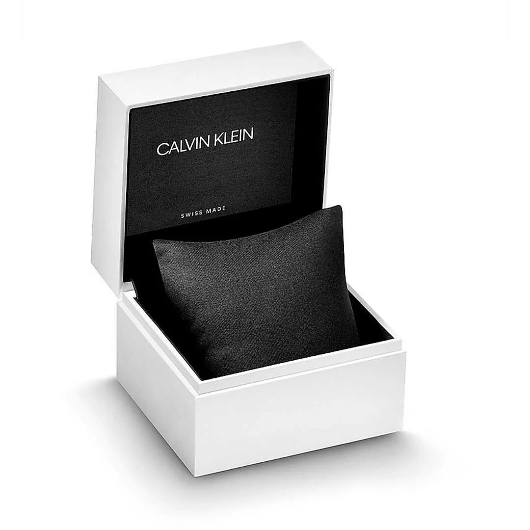 Calvin Klein Minimal Black Dial Rose Gold Mesh Bracelet Watch for Men - K3M22621