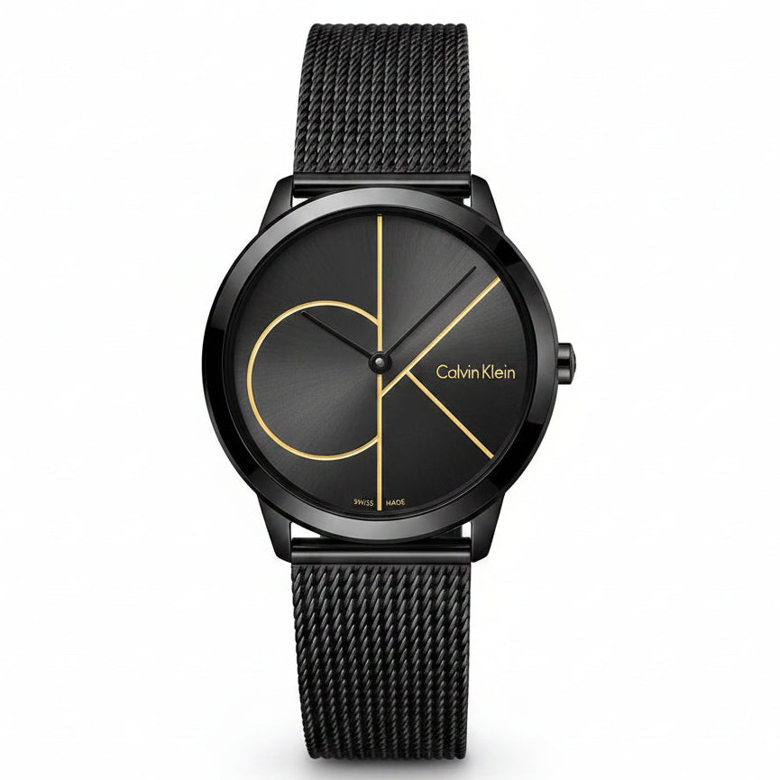 Calvin Klein CK Minimal Black Mesh Bracelet Men's Dress Watch | K3M224X1