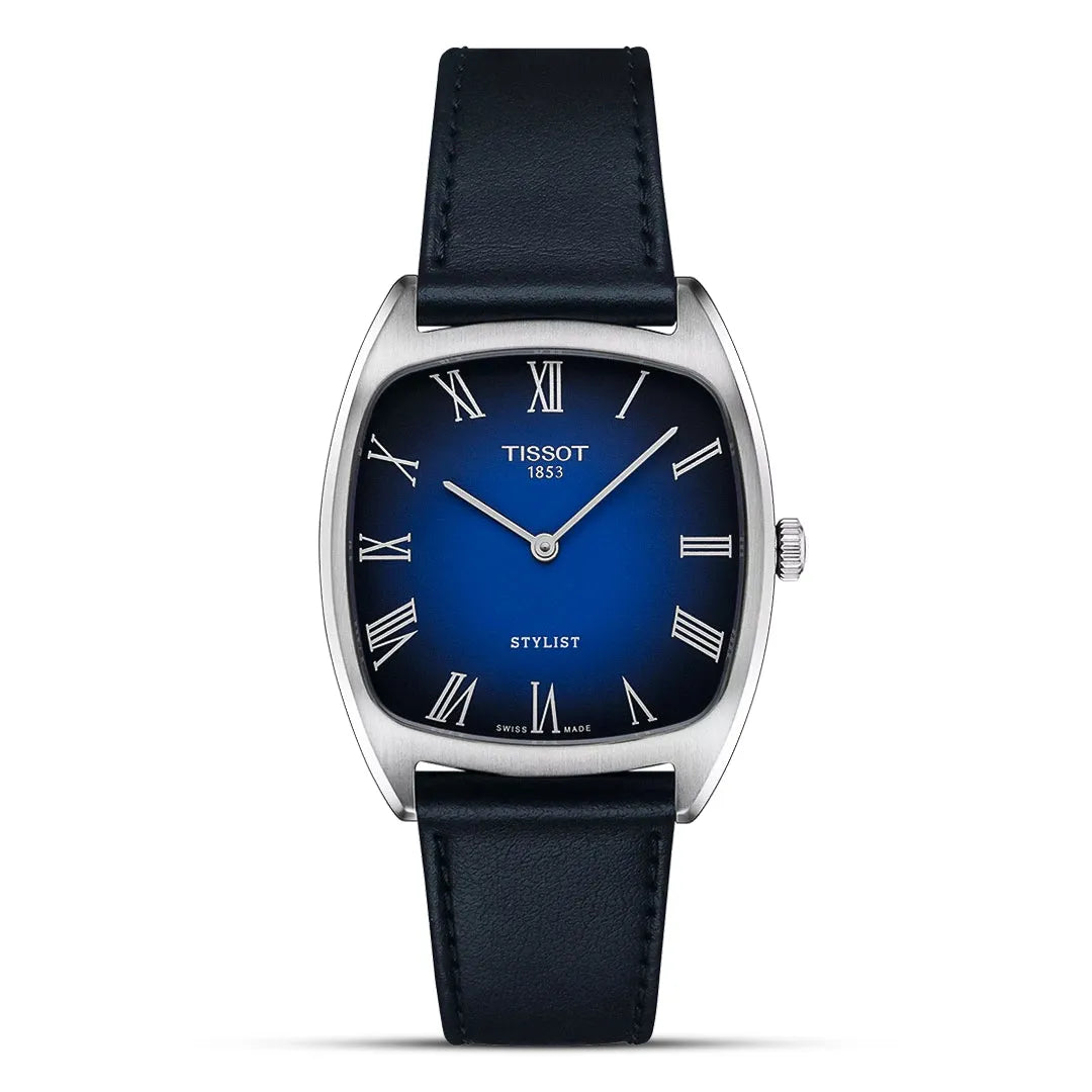 Tissot Stylist Quartz Blue Dial Leather Strap Watch – T159.909.16.043.00