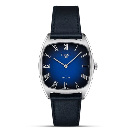 Tissot Stylist Quartz Blue Dial Leather Strap Watch – T159.909.16.043.00