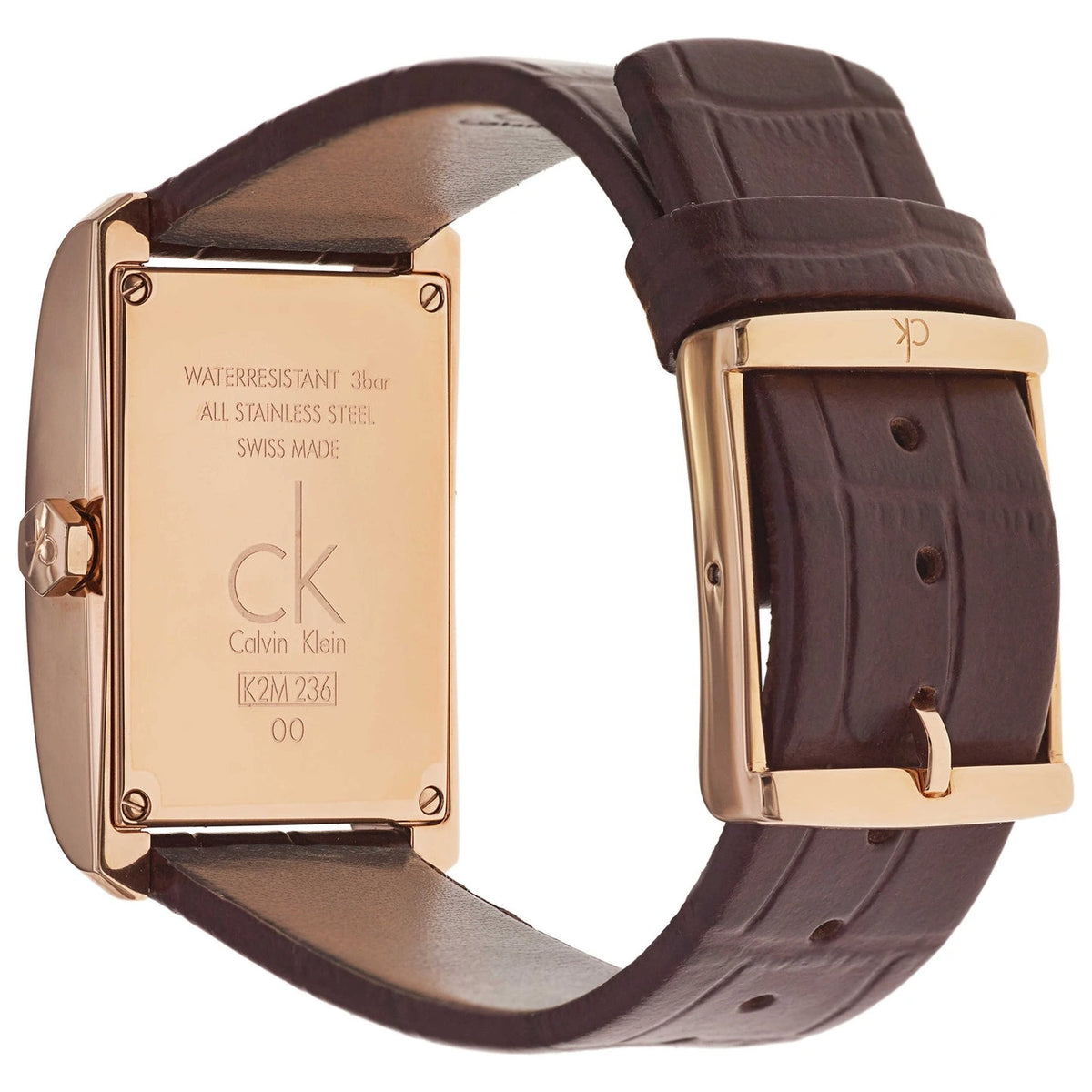 Calvin Klein Window Silver Dial Brown Leather Ladies Watch – K2M23620