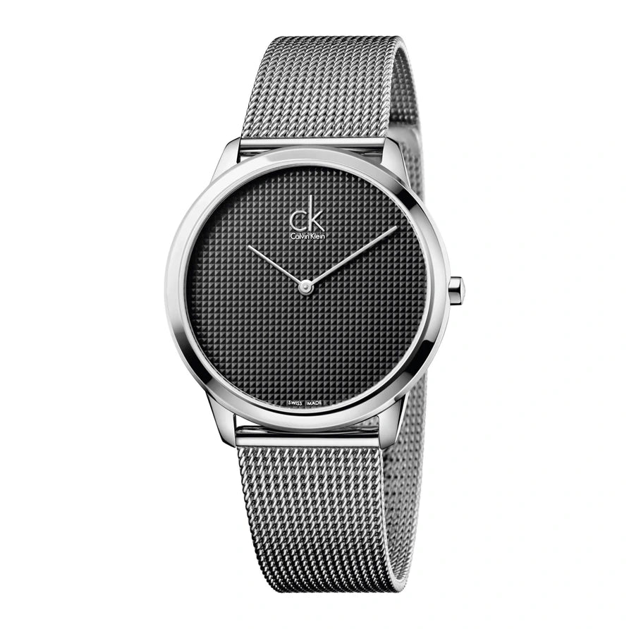 Calvin Klein Minimal Grey Dial Stainless Steel Mesh Men's Watch – K3M2112X