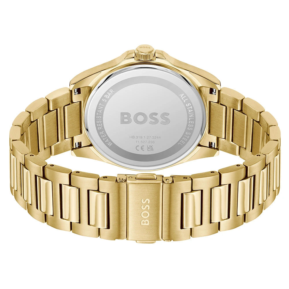 BOSS Strike Blue Dial Gold-Tone Stainless Steel Men's Watch – 1514172