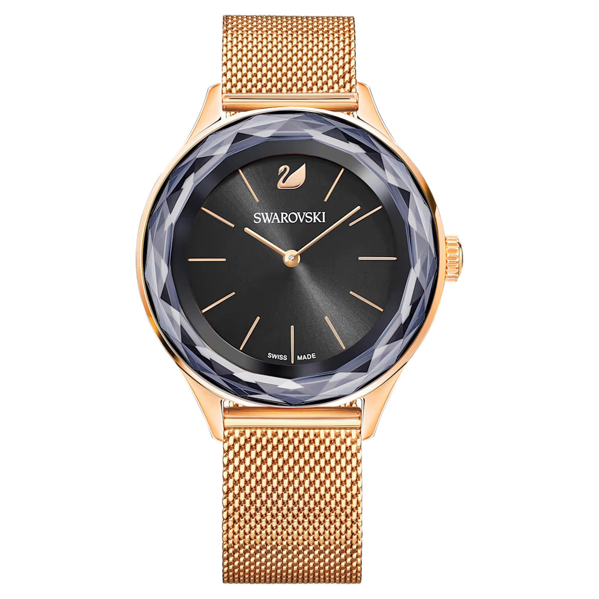 Swarovski Octea Nova Mini Black Dial Rose Gold-Tone Ladies Watch – 5430424