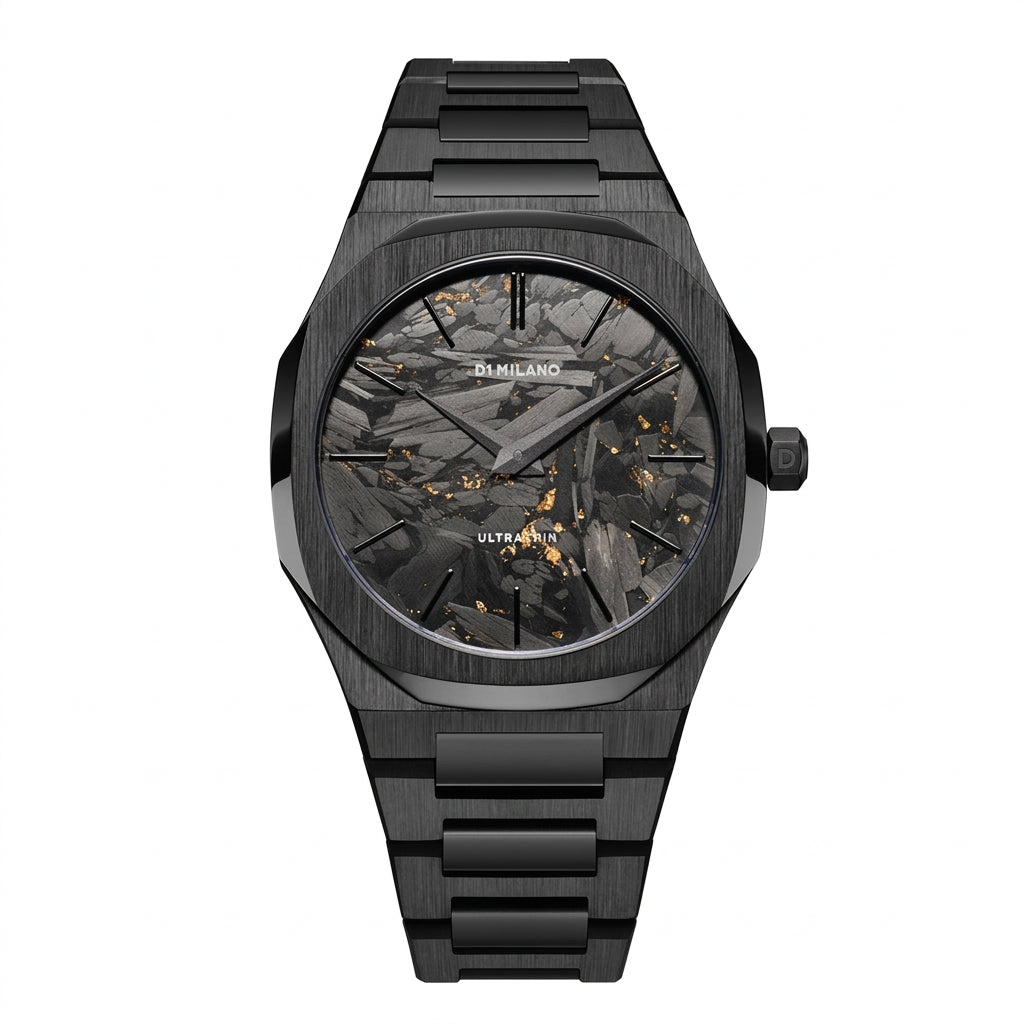 D1 Milano Ultra Thin Black DLC Men's Watch – D1-UTBJ31