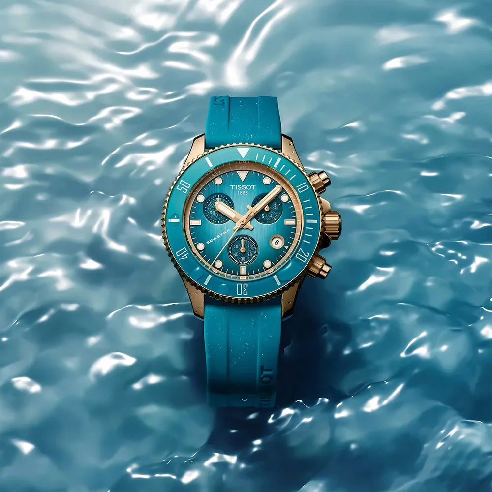 Tissot Seastar 1000 Quartz Chronograph Turquoise Dial Watch – T120.217.37.041.00
