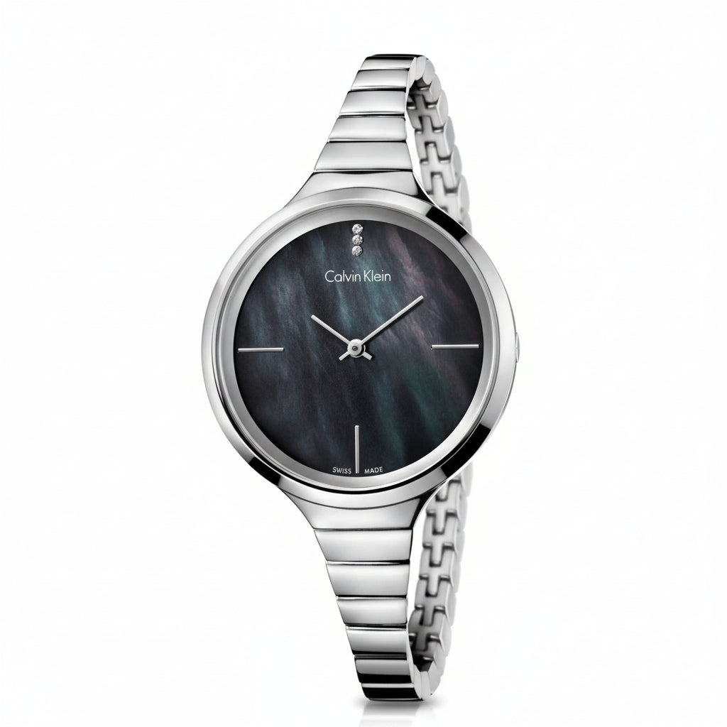 Calvin Klein Lively Black Mother-of-Pearl Dial Ladies Watch – K4U2312S