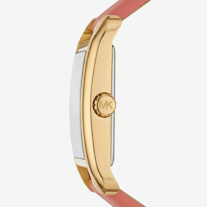 Michael Kors Petite Monroe Gold-Tone & Grapefruit Leather Ladies Watch – MKO1060