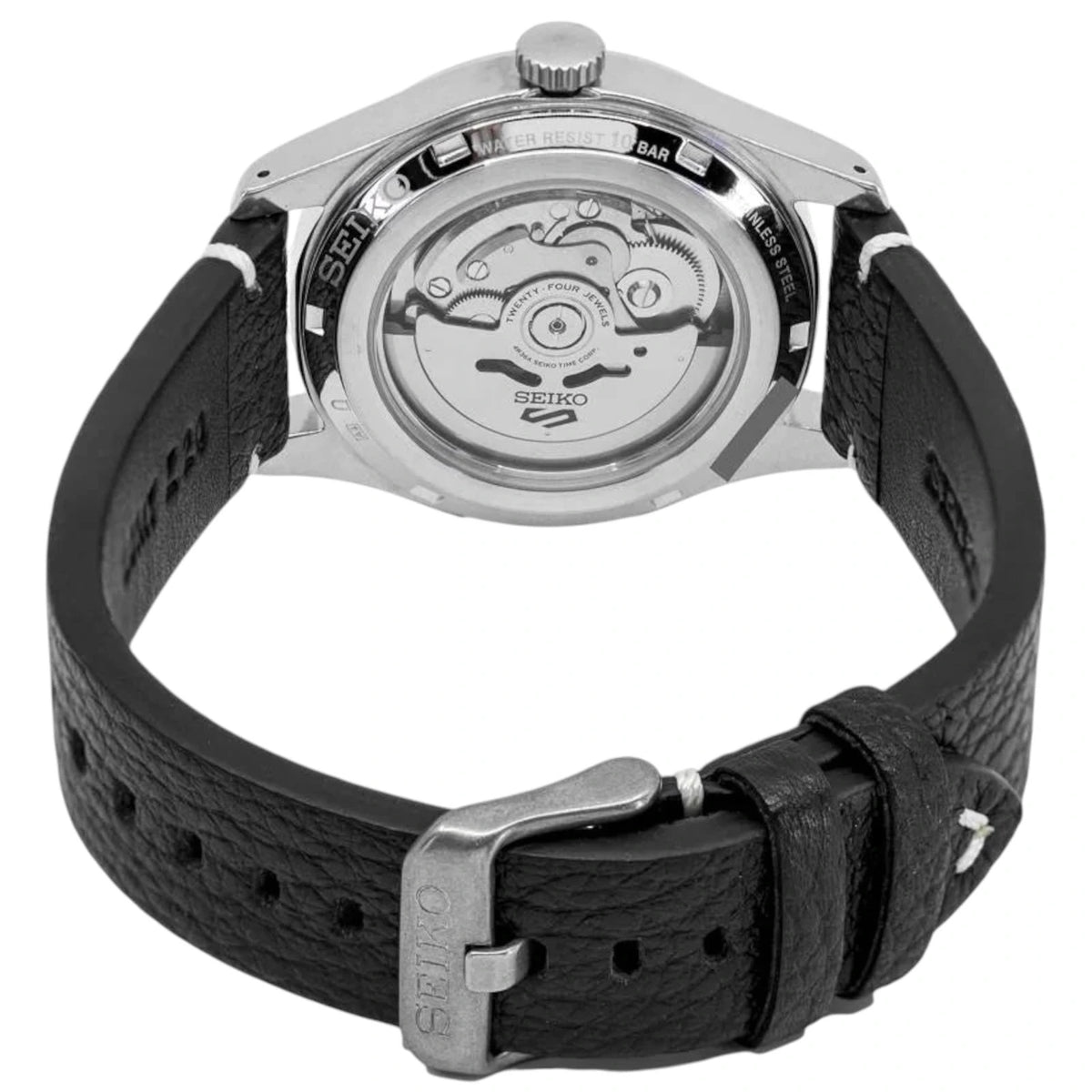 Seiko 5 Sports Field Blue Dial Black Leather Strap Men's Watch – SRPG39K1