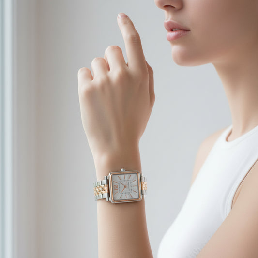 Marc Jacobs Vic Silver Dial Two-Tone Stainless Steel Ladies Watch – MJ3463