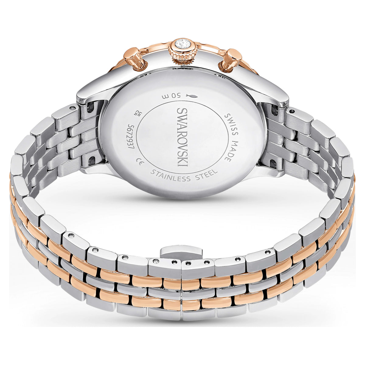 Swarovski Octea Chrono Rose Gold-Tone White Dial Ladies Watch – 5672937