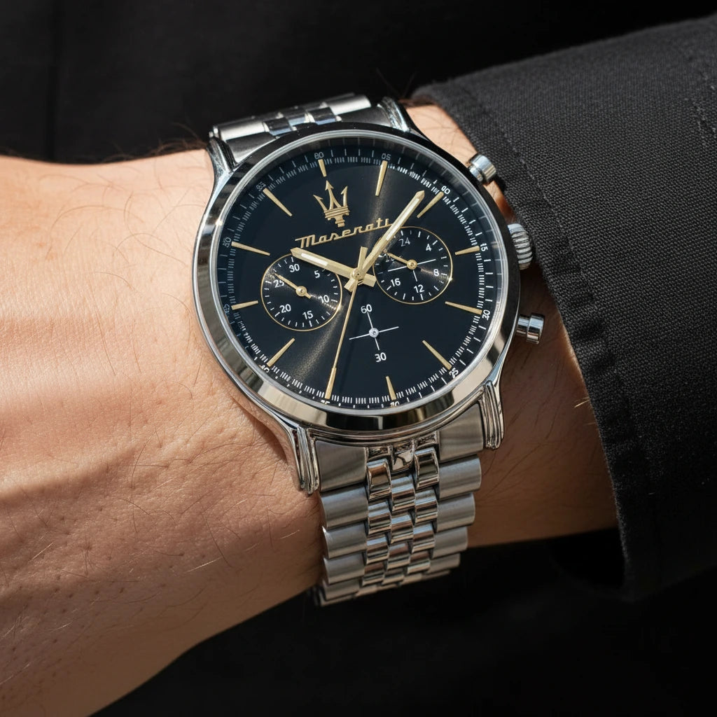 Maserati Epoca Chronograph Black Dial Men's Watch – R8873618017