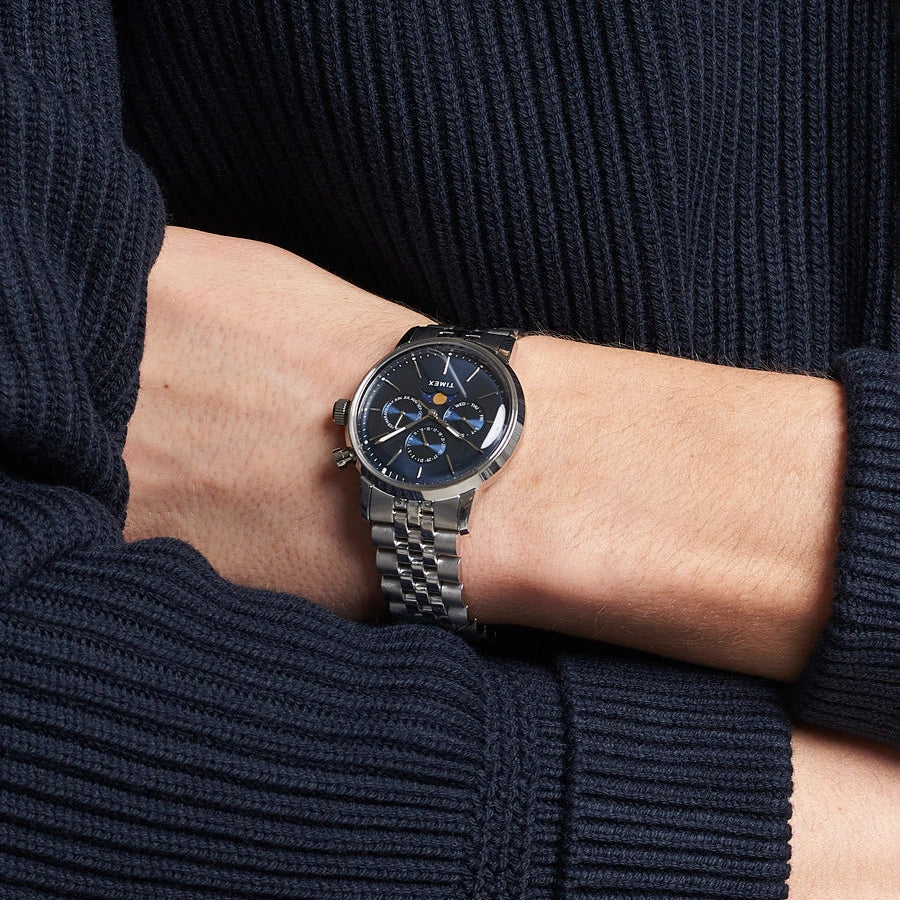 Timex Marlin Moon Phase Blue Dial Men's Watch – TWEG26802