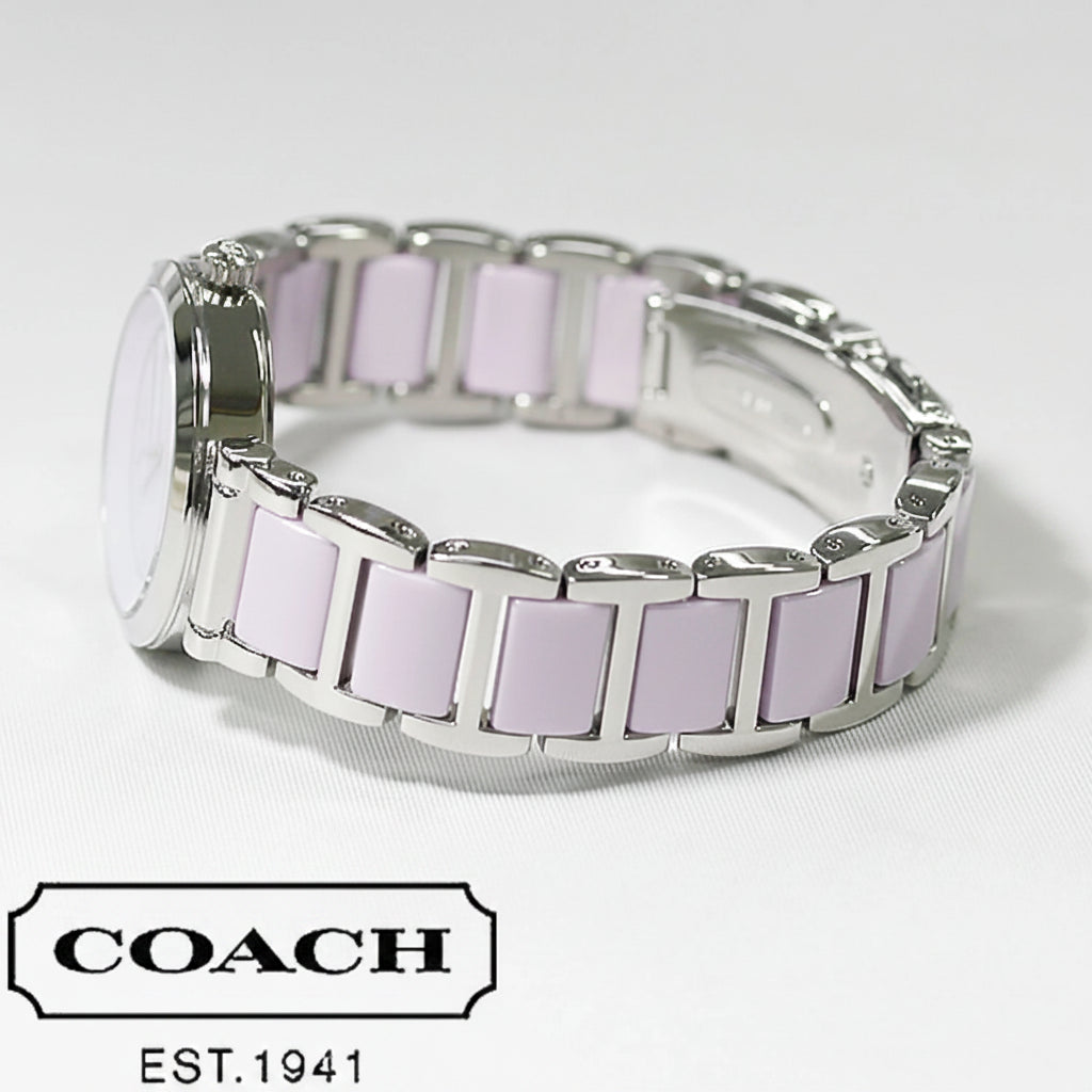 Coach Perry White Dial Rose Gold Mesh Bracelet Ladies Watch – 14502461
