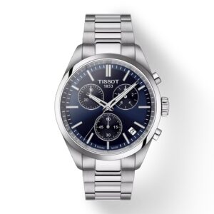 Tissot PR 100 Silver Chronograph front view