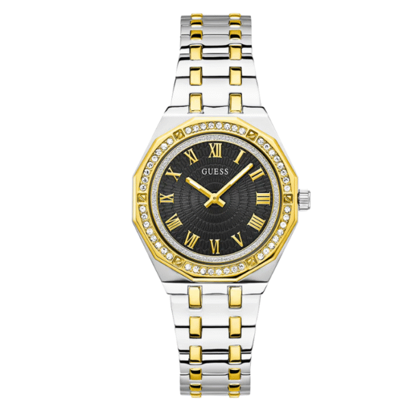 Guess Dual Tone Black Dial Ladies Watch- GW0770L4