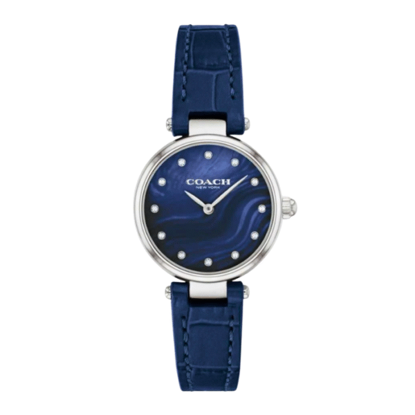 Coach Cary Emerald Blue Leather Strap Ladies Watch |14503535