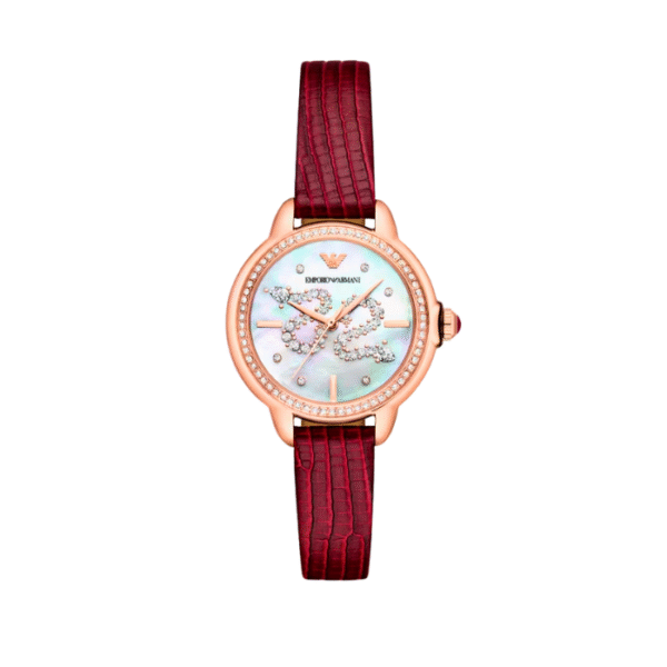 Emporio Armani Snake Dial Red Leather Strap  | AR11646