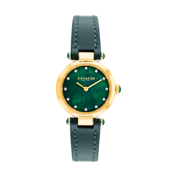 Coach Cary Emerald Green Leather Strap Ladies Watch |14503951
