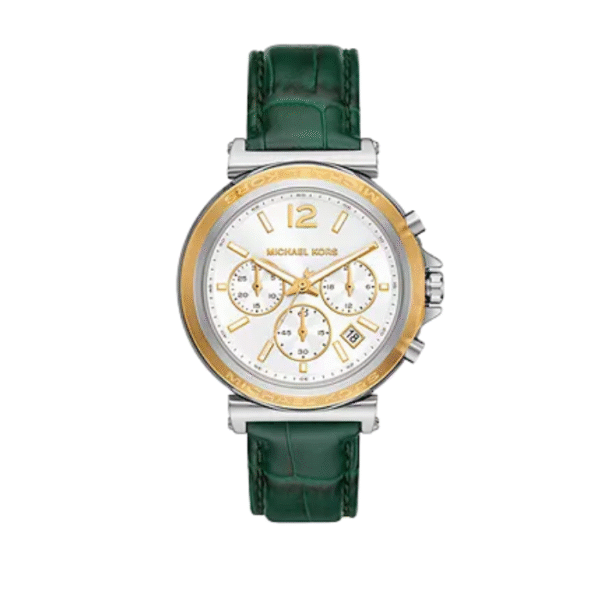Michael Kors Maren Chronograph Green Leather Watch | MK7498